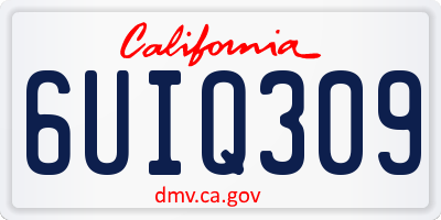 CA license plate 6UIQ309