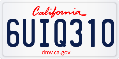 CA license plate 6UIQ310