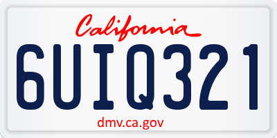 CA license plate 6UIQ321