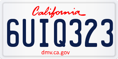 CA license plate 6UIQ323
