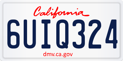 CA license plate 6UIQ324