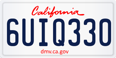 CA license plate 6UIQ330