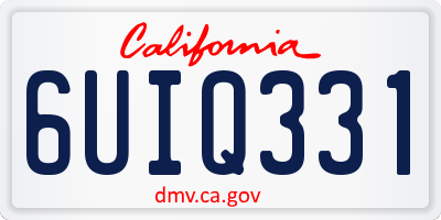 CA license plate 6UIQ331