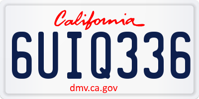 CA license plate 6UIQ336