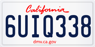 CA license plate 6UIQ338