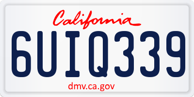 CA license plate 6UIQ339