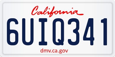 CA license plate 6UIQ341