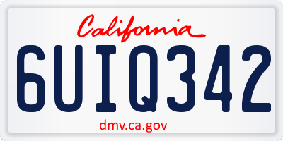 CA license plate 6UIQ342