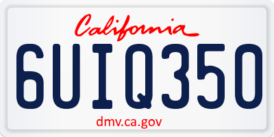 CA license plate 6UIQ350