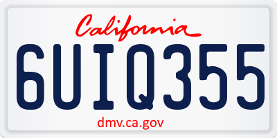CA license plate 6UIQ355