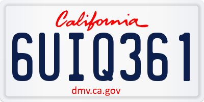 CA license plate 6UIQ361