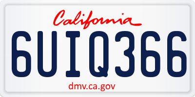 CA license plate 6UIQ366