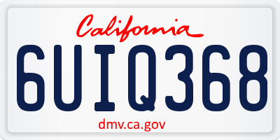 CA license plate 6UIQ368