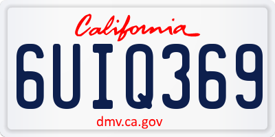 CA license plate 6UIQ369