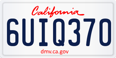 CA license plate 6UIQ370