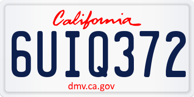 CA license plate 6UIQ372