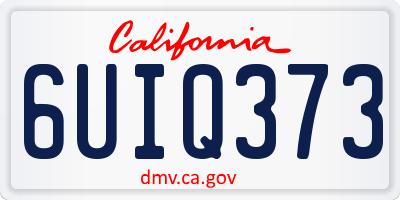 CA license plate 6UIQ373