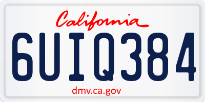 CA license plate 6UIQ384