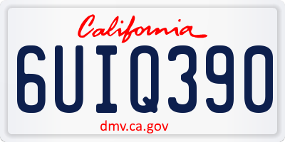 CA license plate 6UIQ390