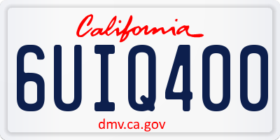 CA license plate 6UIQ400