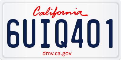 CA license plate 6UIQ401