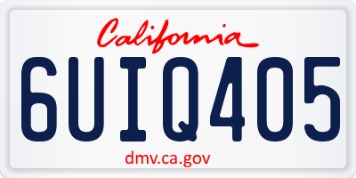 CA license plate 6UIQ405