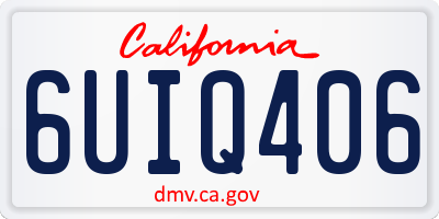 CA license plate 6UIQ406