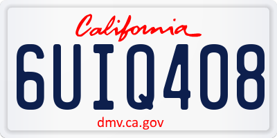 CA license plate 6UIQ408