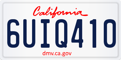 CA license plate 6UIQ410