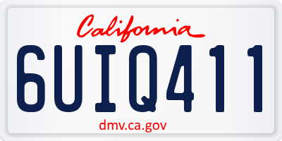 CA license plate 6UIQ411