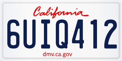 CA license plate 6UIQ412