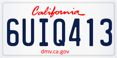 CA license plate 6UIQ413