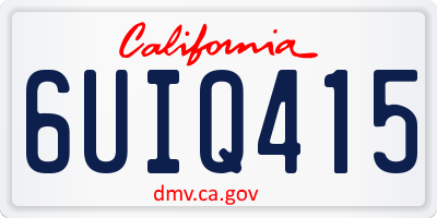 CA license plate 6UIQ415