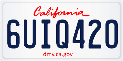 CA license plate 6UIQ420