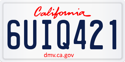 CA license plate 6UIQ421