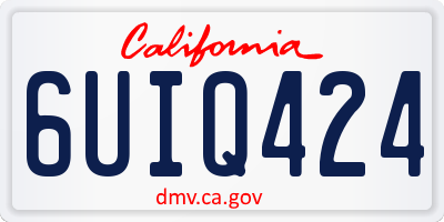 CA license plate 6UIQ424
