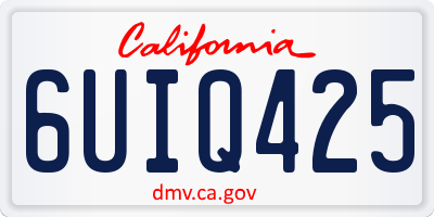 CA license plate 6UIQ425