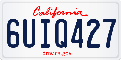 CA license plate 6UIQ427