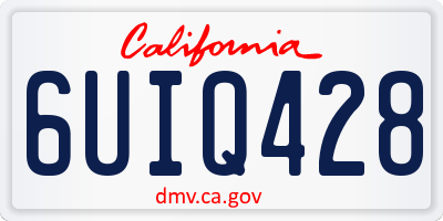 CA license plate 6UIQ428