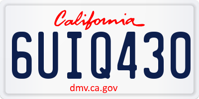 CA license plate 6UIQ430