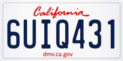 CA license plate 6UIQ431