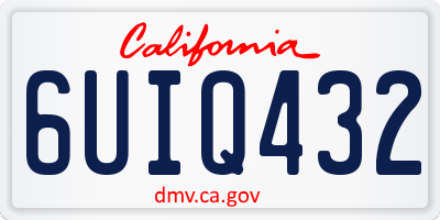 CA license plate 6UIQ432