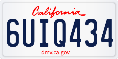 CA license plate 6UIQ434