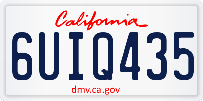 CA license plate 6UIQ435