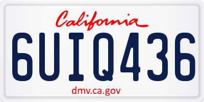 CA license plate 6UIQ436