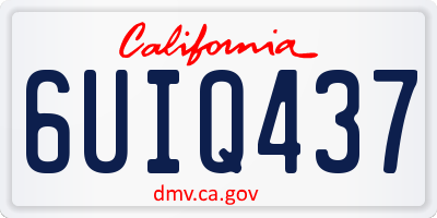 CA license plate 6UIQ437