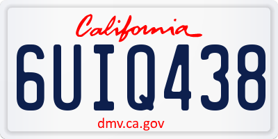 CA license plate 6UIQ438