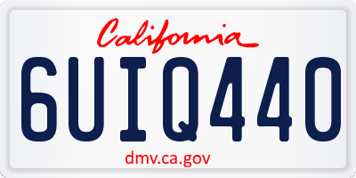 CA license plate 6UIQ440