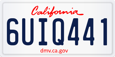 CA license plate 6UIQ441