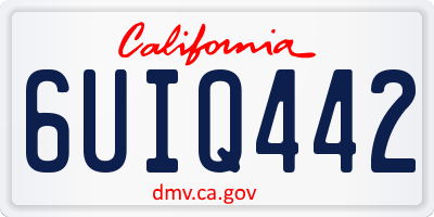 CA license plate 6UIQ442